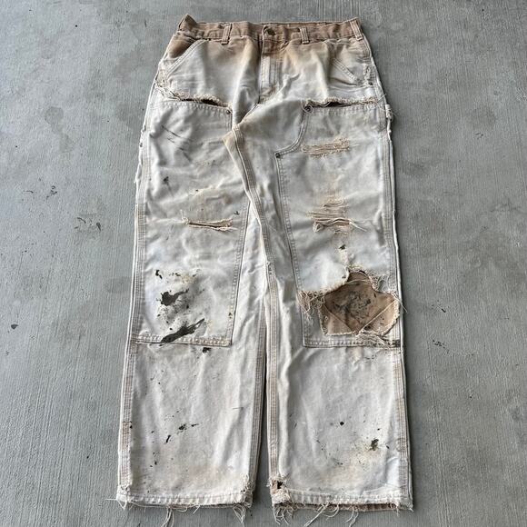 Vintage Y2K Carhartt brown double knee work wear carpenter pants - Picture 1 of 8